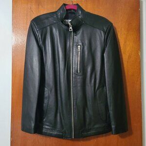Men's Tanatar Black Lambskin Leather Jacket Size Small